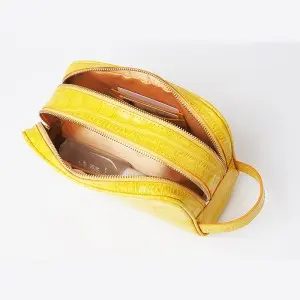 Ladies leather makeup bag with storage bag