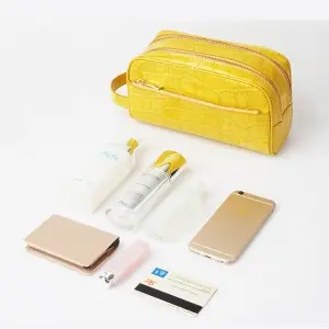 Ladies leather makeup bag with storage bag