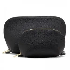 High-end leather makeup bag female portable large capacity