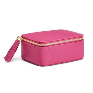 Textured superb leather Square multifunctional earrings necklace jewelry leather storage box