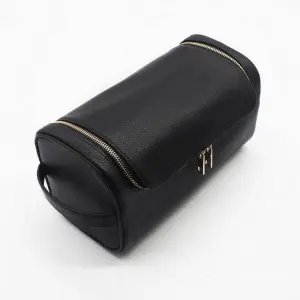 Ladies portable leather cosmetic storage bag