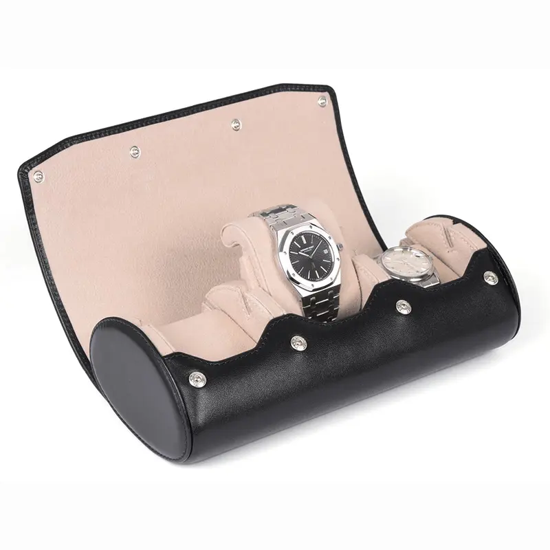 Watch Storage Box Leather Products –  Leather 3 compartment watch storage box mechanical watch leather storage box  – Longqin